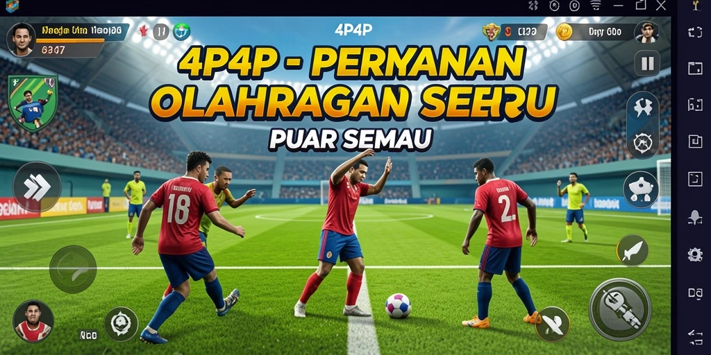 Tampilan menarik dari gameplay olahraga 4P4P yang mendebarkan.