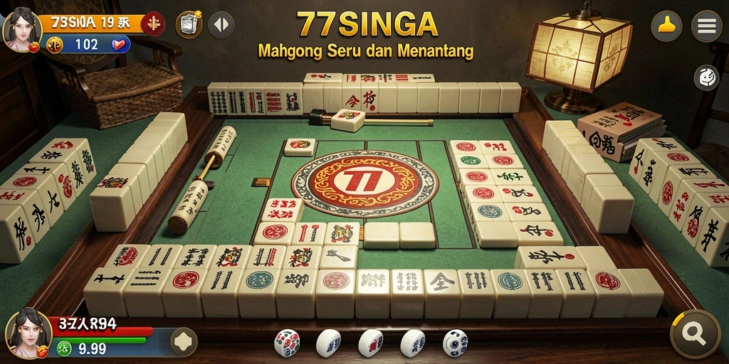 Tampilan gameplay Mahjong yang menarik dalam 77SINGA.
