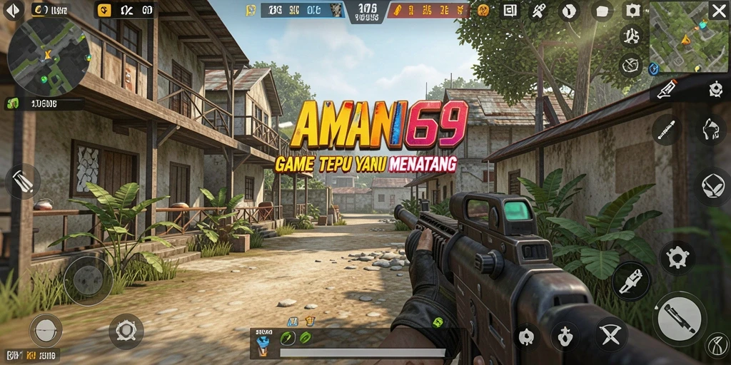 Tampilan gameplay seru dan penuh aksi dari AMAN69.