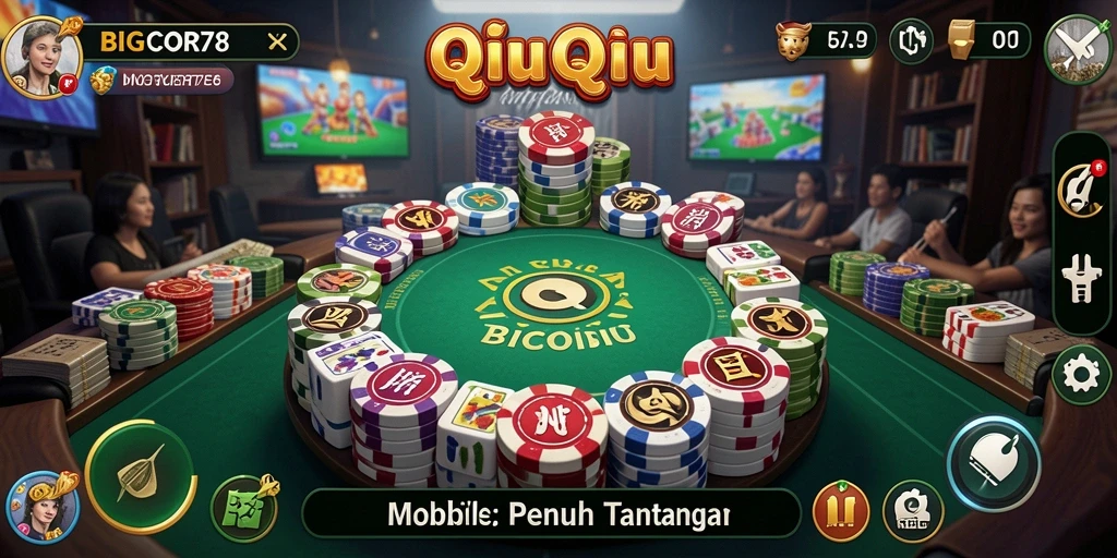 Screenshot gameplay <strong>BIGCOR78</strong> menampilkan aksi seru dalam permainan QiuQiu.