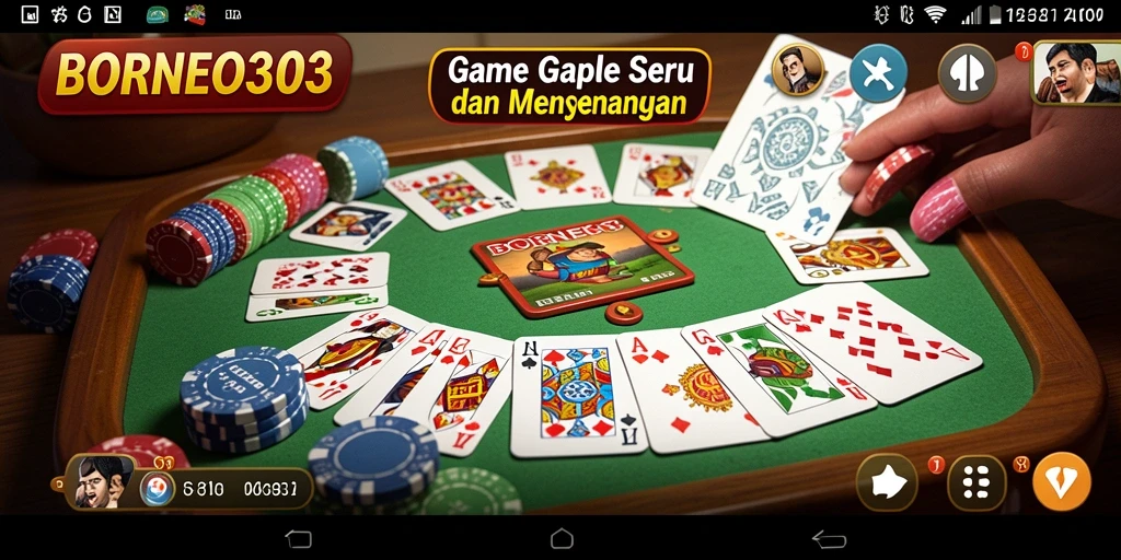 Tampilan gameplay seru dalam permainan Gaple di BORNEO303.