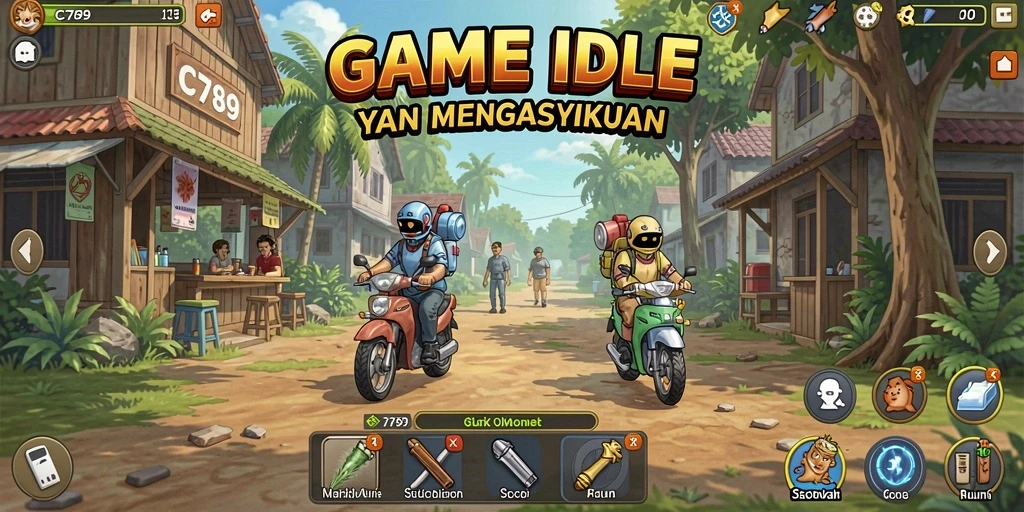 Screenshot gameplay C789 menampilkan interaksi santai dalam game Idle.