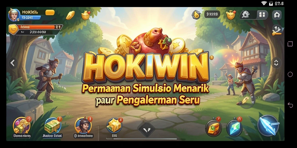 Tangkapan layar utama HOKIWIN menunjukkan gameplay simulasi yang seru.