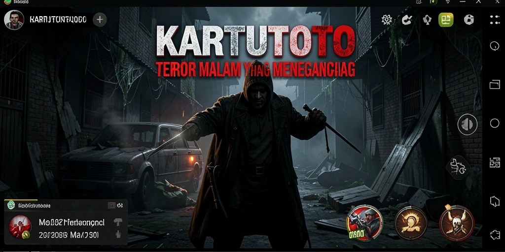 Screenshot gameplay KARTUTOTO dengan nuansa horor yang mencekam.