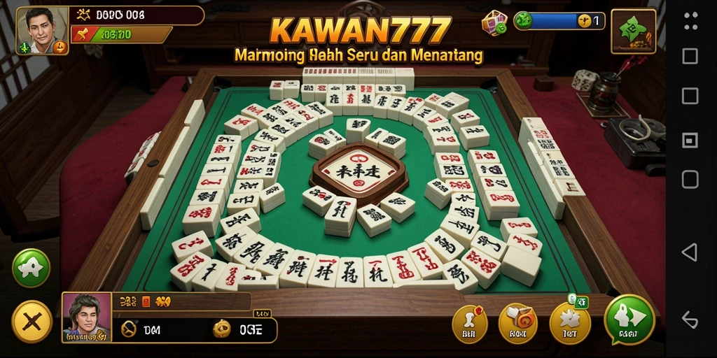 Tampilan utama permainan KAWAN777 dengan gameplay Mahjong yang mengasyikkan.