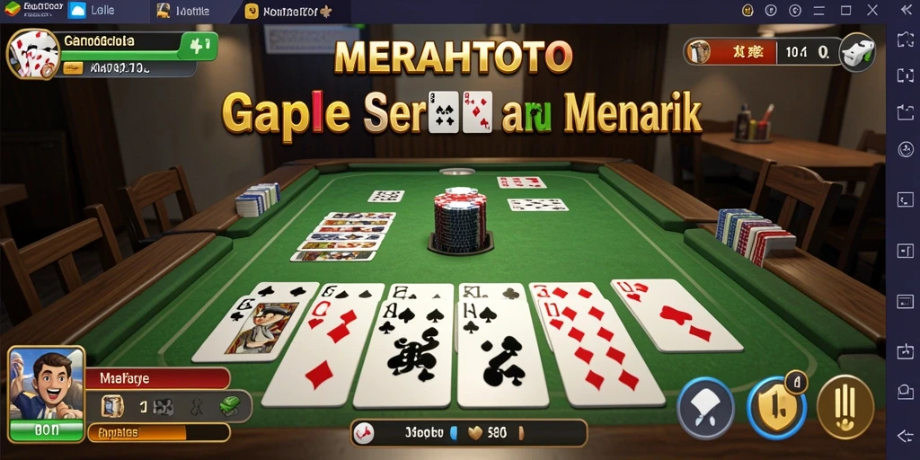 Screenshot gameplay MERAHTOTO pada saat permainan Gaple berlangsung.