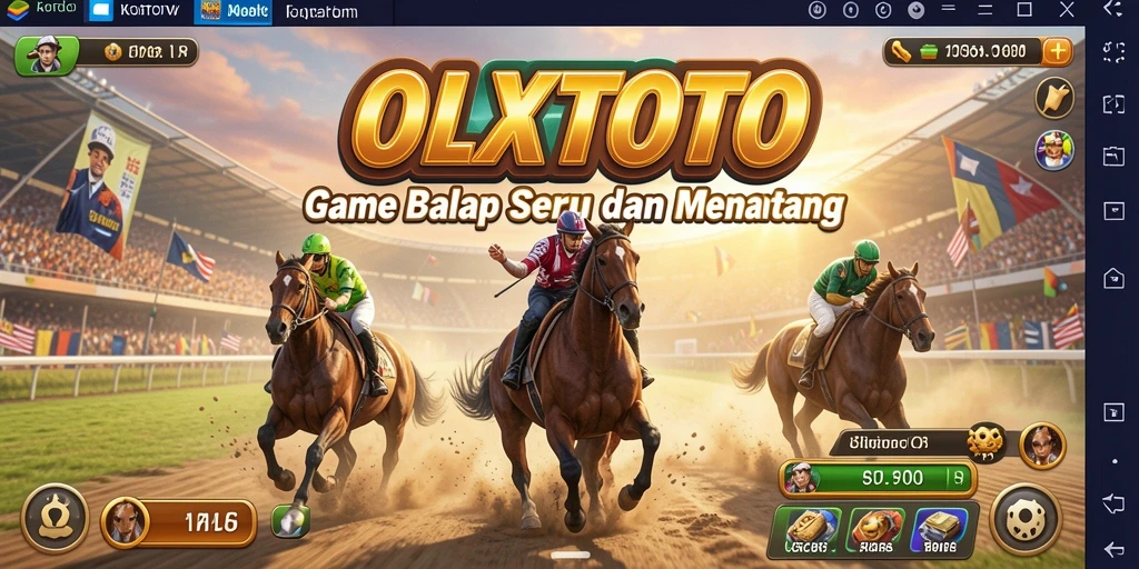 Tampilan permainan <strong>OLXTOTO</strong> yang menunjukkan aksi balap seru dan mendebarkan.