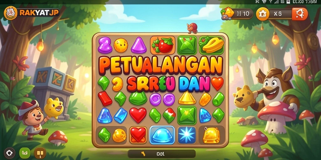 Tampilan gameplay menarik dalam RAKYATJP yang penuh warna.