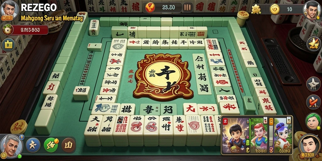Tampilan gameplay REZEGO yang menarik dan interaktif dalam Mahjong.