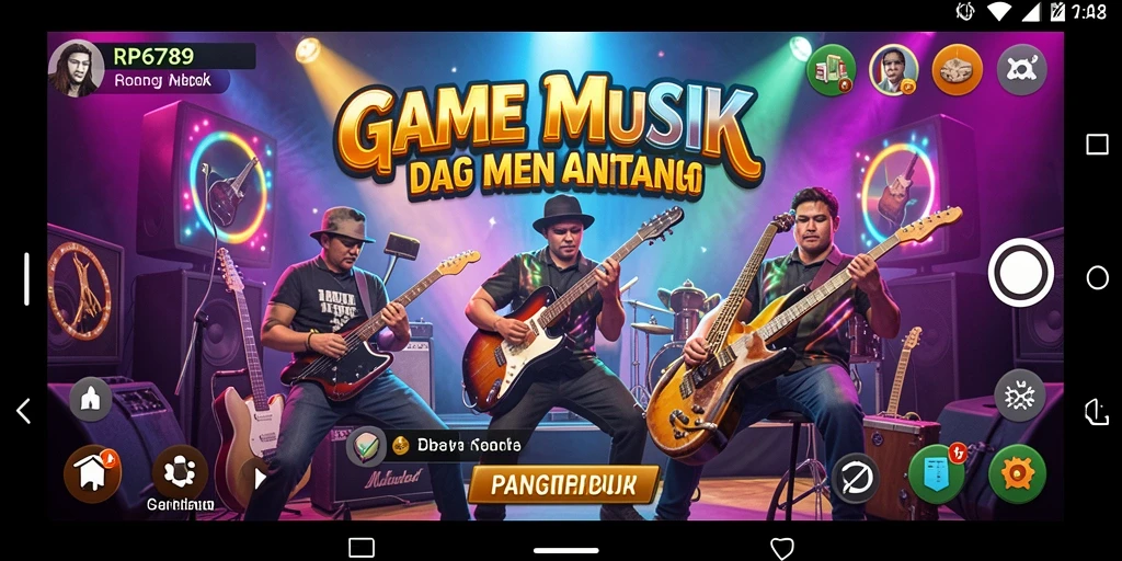 Gameplay RP6789 menampilkan permainan musik yang dinamis dan seru.