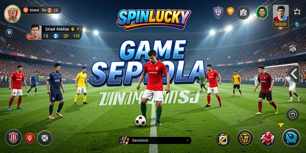 Tampilan gameplay mendebarkan di SPINLUCKY saat mencetak gol.