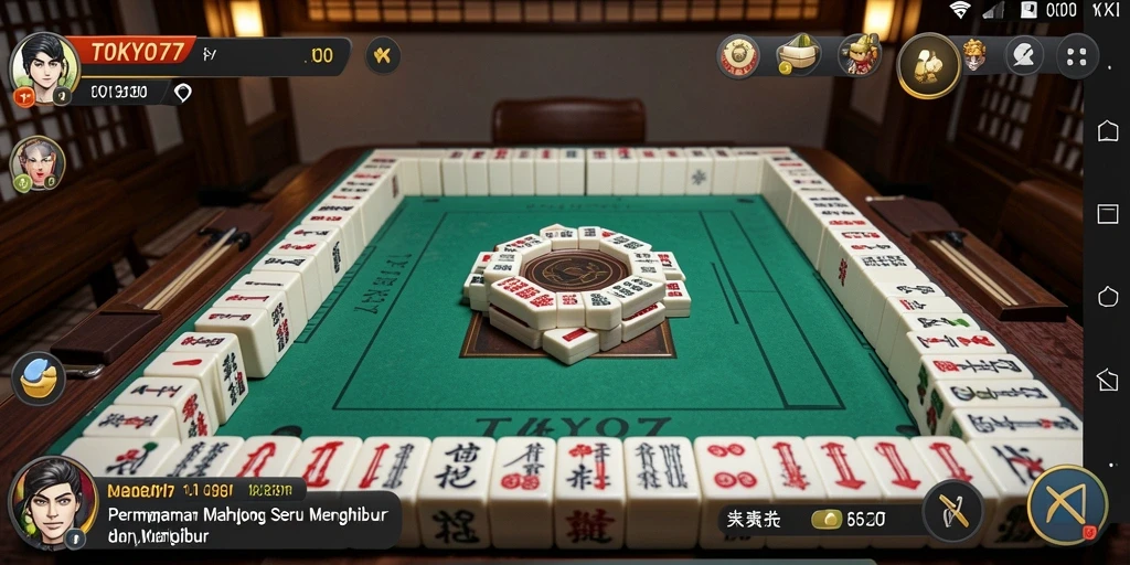 Screenshot menampilkan gameplay Mahjong yang seru dan menantang di TOKYO77.
