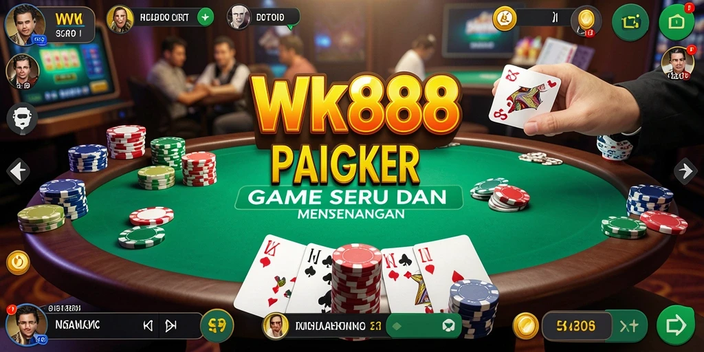 Tampilan gameplay poker seru di WK888 dengan banyak pemain aktif.